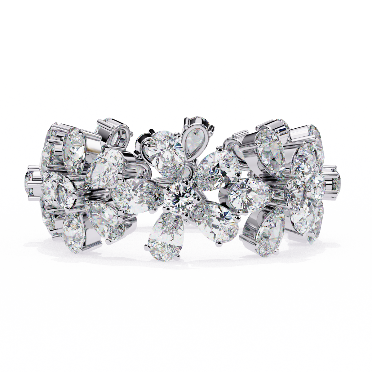 Reverra 14K Gold Floral Diamond Eternity Band, CTTW-4.17