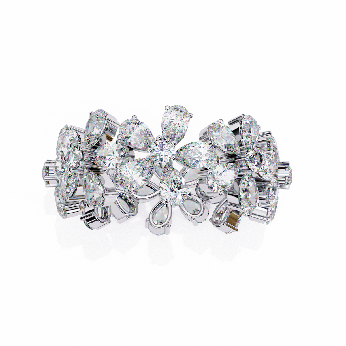 Reverra 14K Gold Floral Diamond Eternity Band, CTTW-4.17