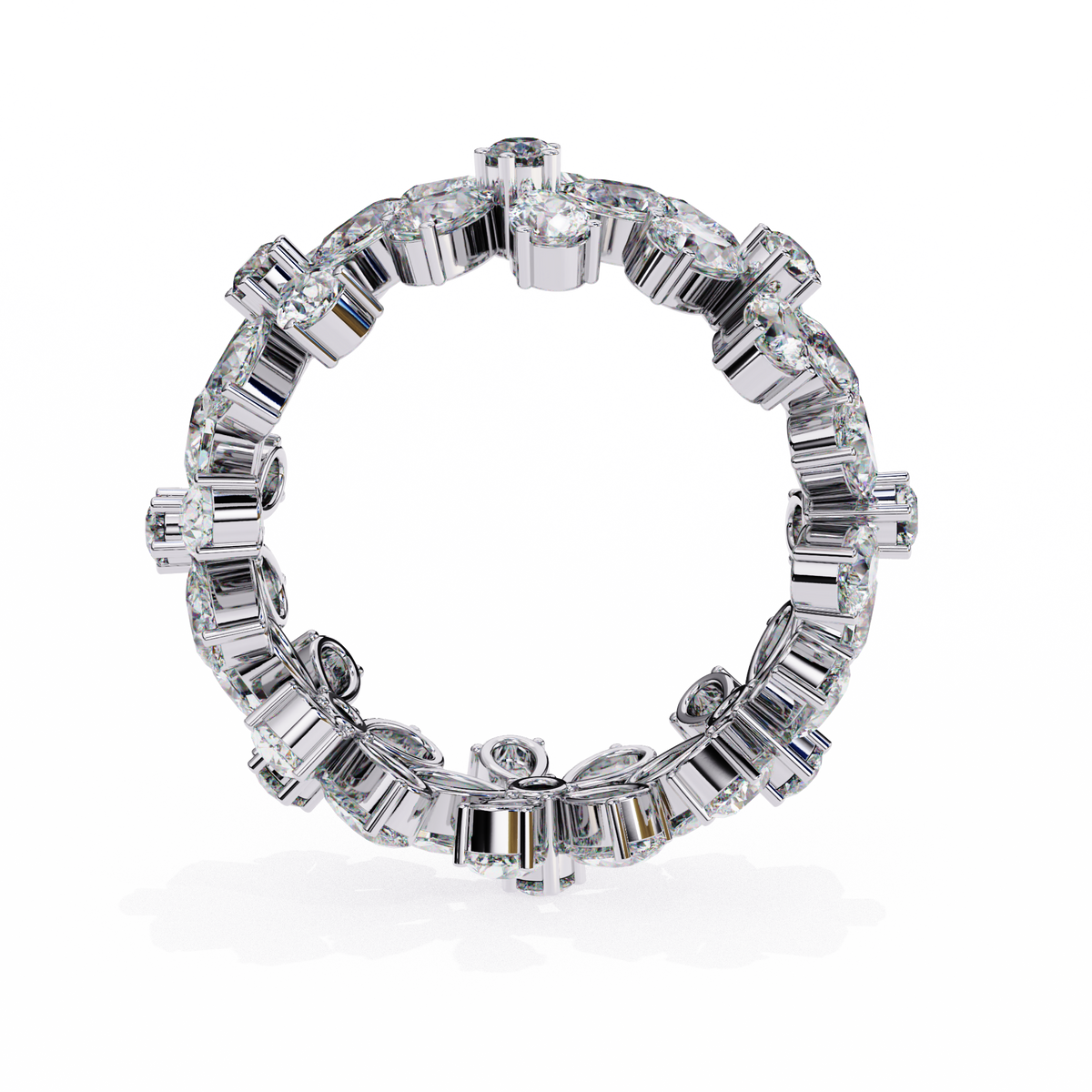 Reverra 14K Gold Floral Diamond Eternity Band, CTTW-4.17