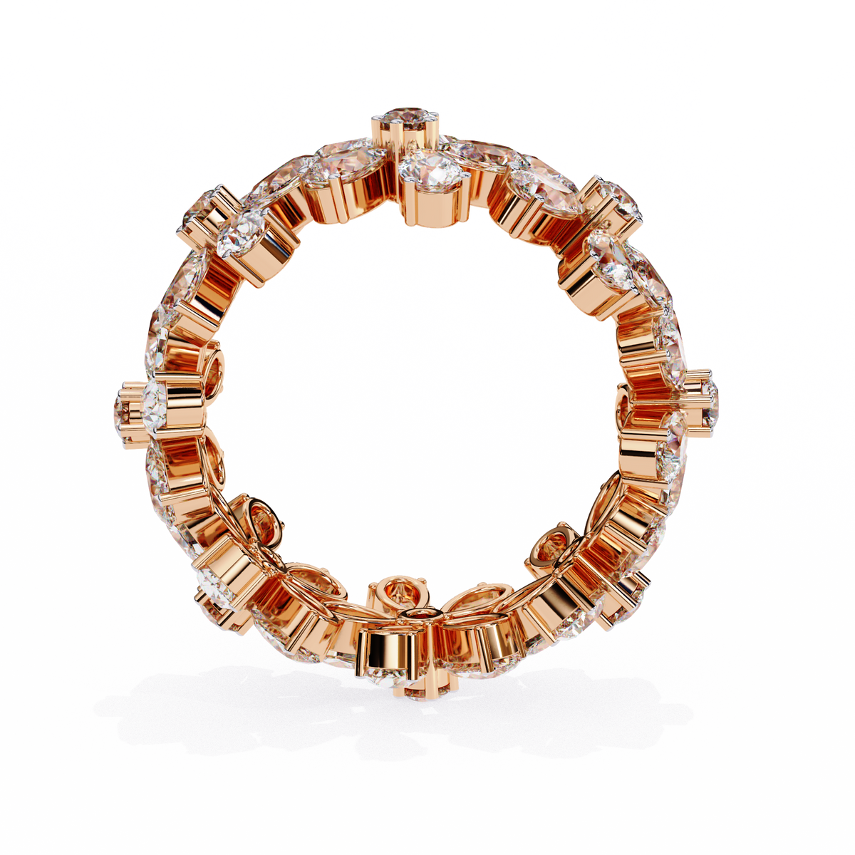 Reverra 14K Gold Floral Diamond Eternity Band, CTTW-4.17