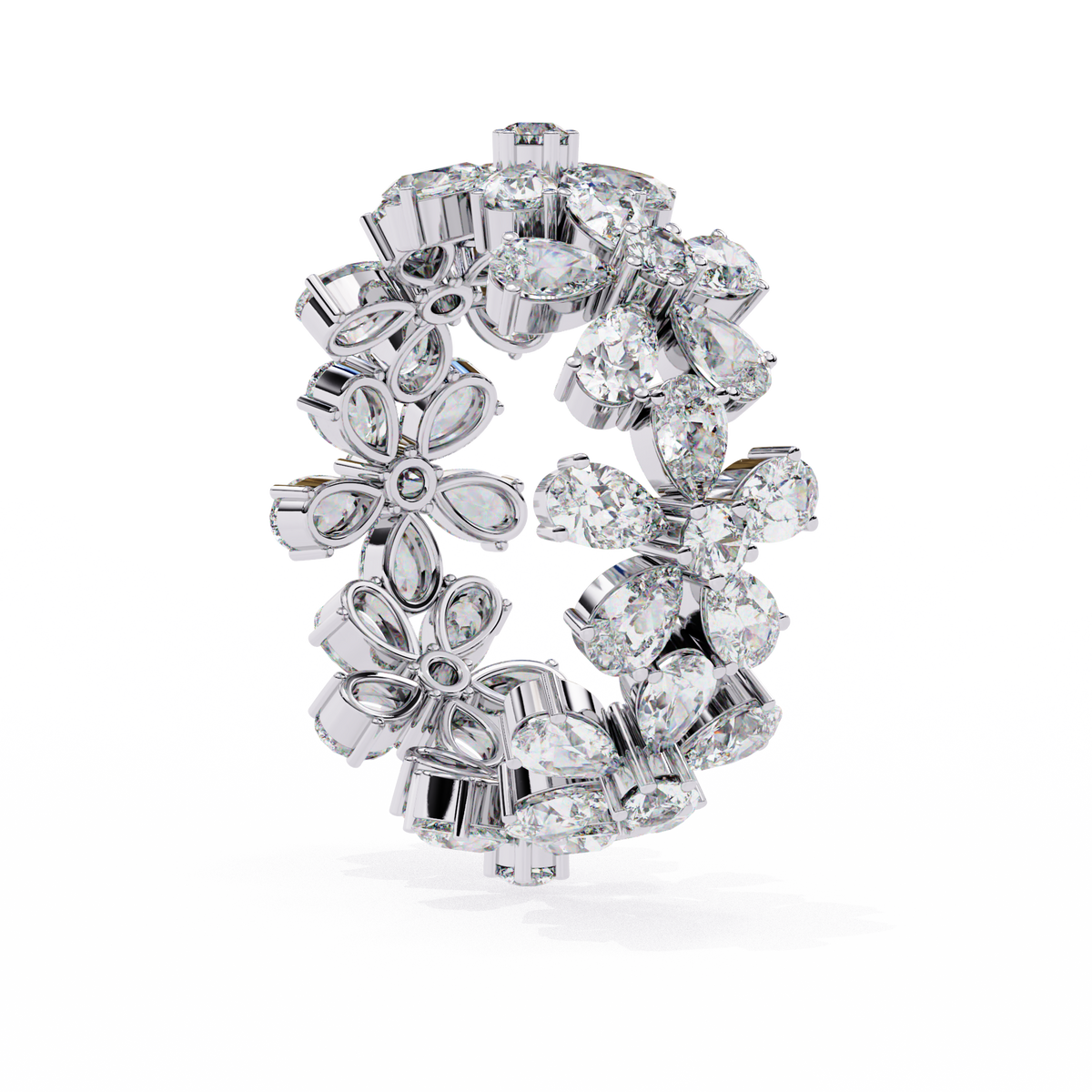 Reverra 14K Gold Floral Diamond Eternity Band, CTTW-4.17