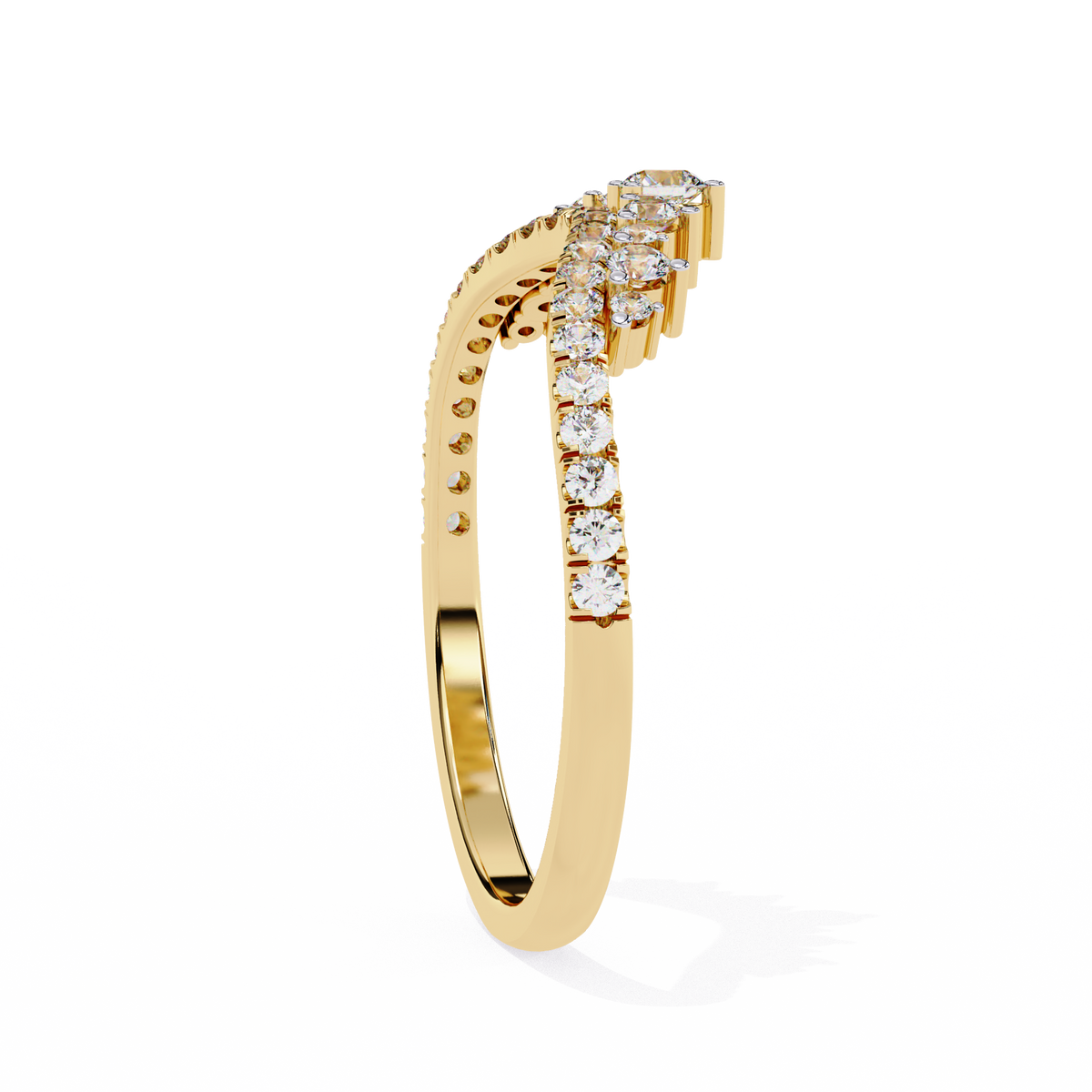 Reverra 14K Diamond Tiara Band, Regal Brilliance for Modern Queens, CTTW-0.405