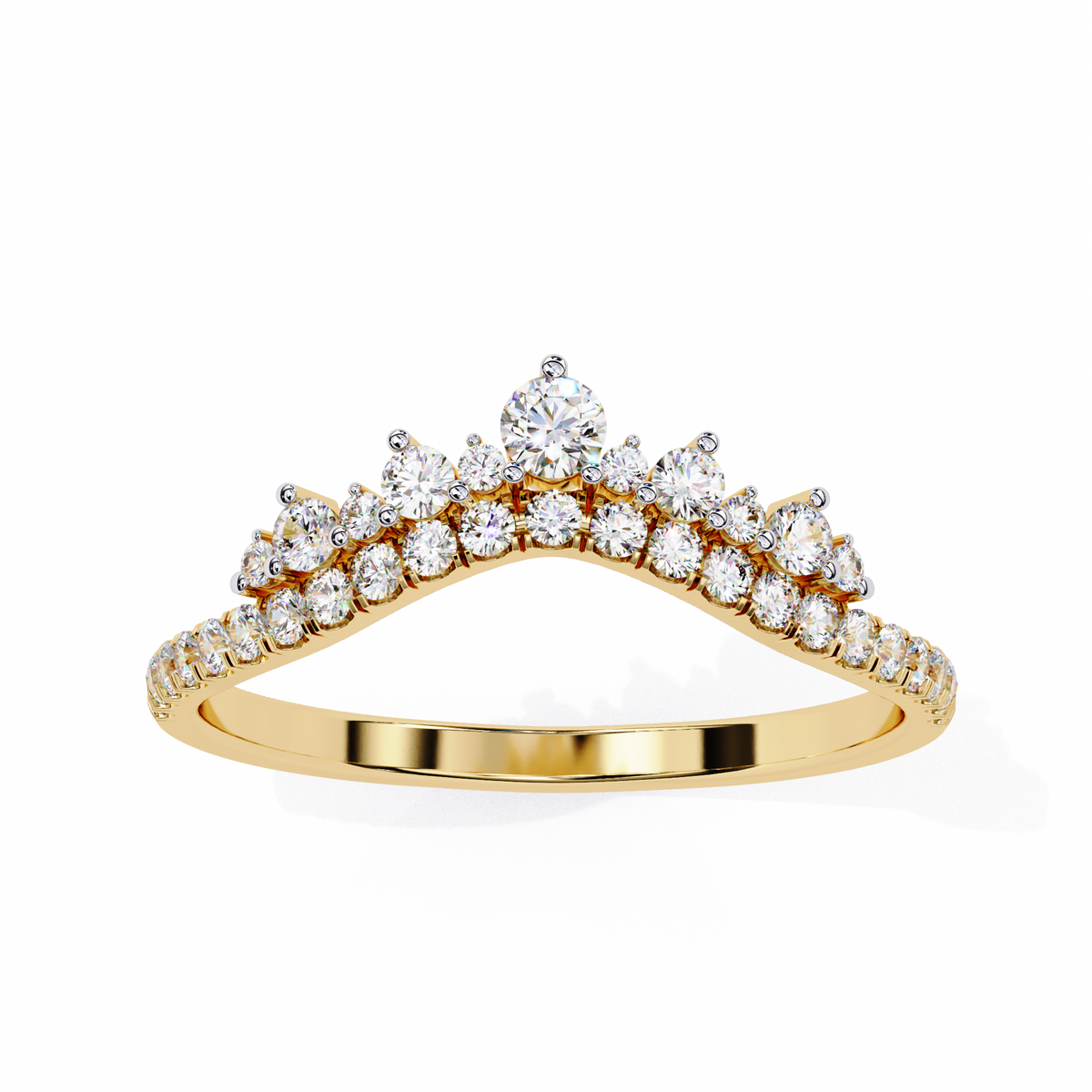 Reverra 14K Diamond Tiara Band, Regal Brilliance for Modern Queens, CTTW-0.405