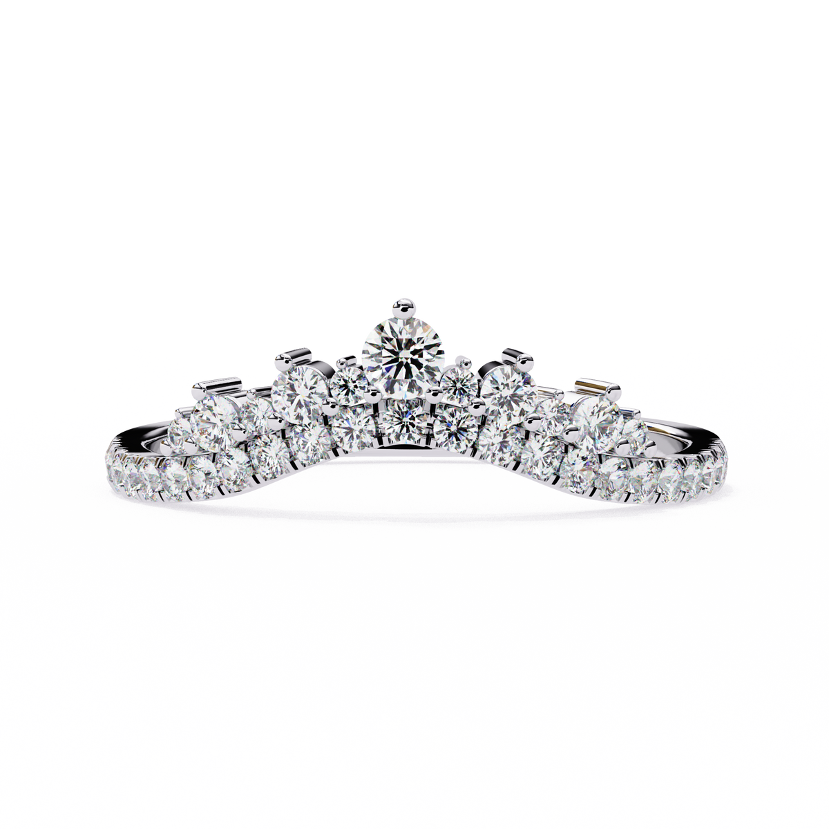 Reverra 14K Diamond Tiara Band, Regal Brilliance for Modern Queens, CTTW-0.405