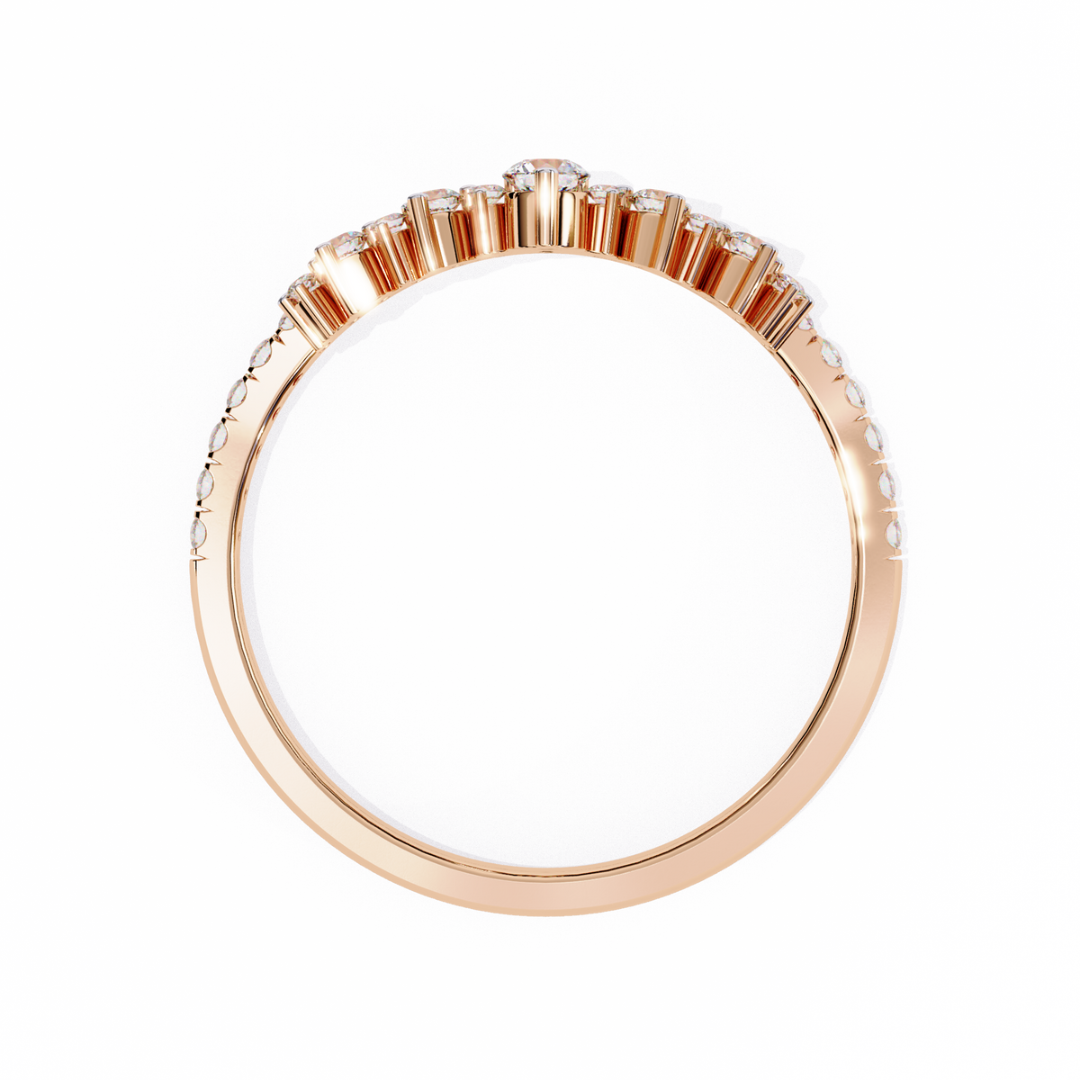 Reverra 14K Diamond Tiara Band, Regal Brilliance for Modern Queens, CTTW-0.405