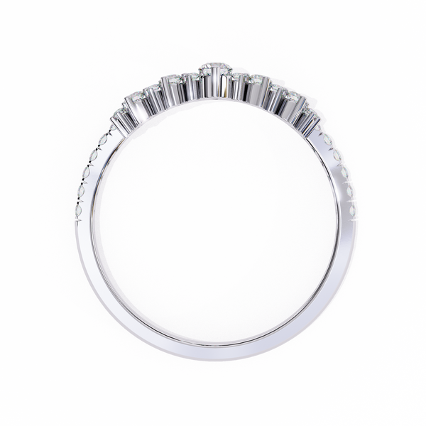 Reverra 14K Gold Round Lab Grown Diamond Regal Brilliance for Modern Queens & Tiara Half Eternity Band for Women, CTTW-0.41