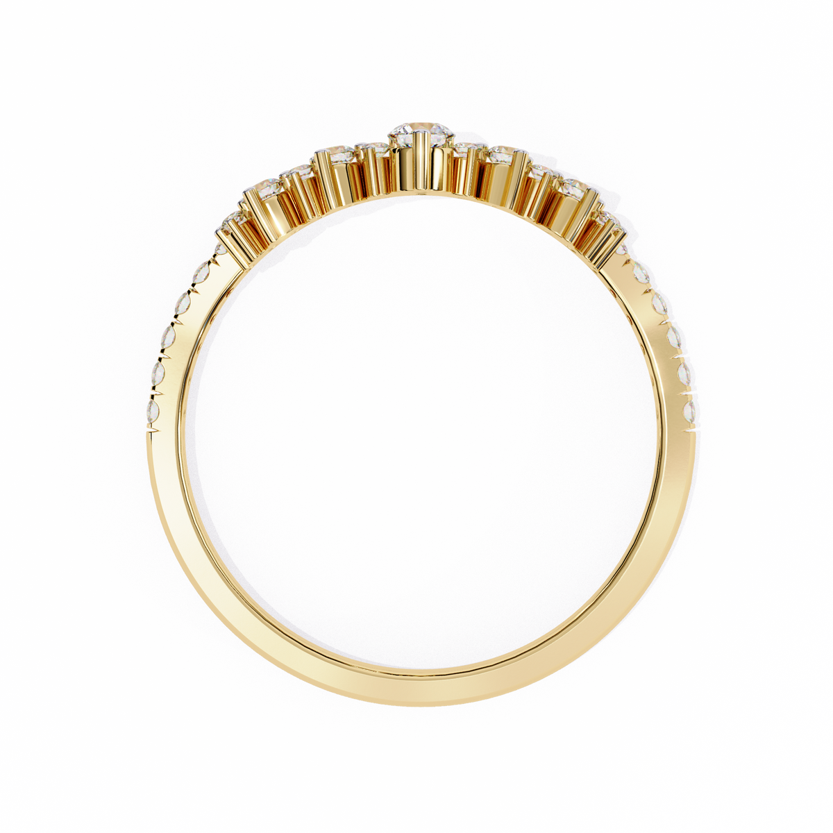 Reverra 14K Diamond Tiara Band, Regal Brilliance for Modern Queens, CTTW-0.405