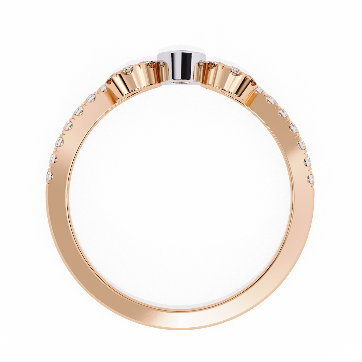 Reverra 14K Pear Diamond Swirl Tiara Band, Grace Meets Royal Glamour, CTTW-0.3