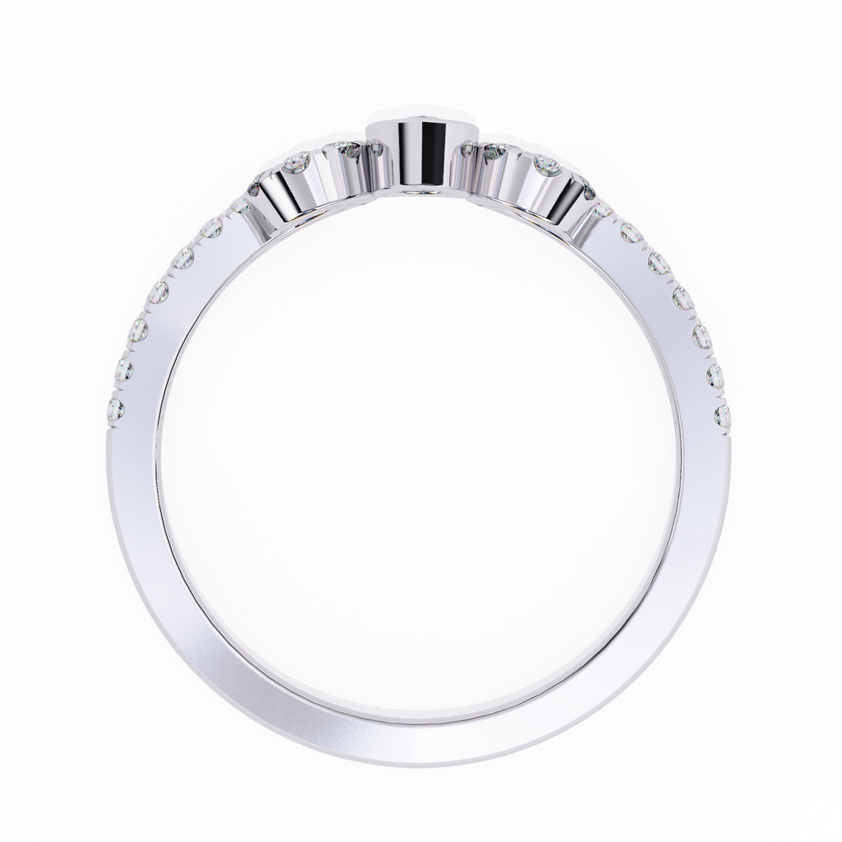 Reverra 14K Pear Diamond Swirl Tiara Band, Grace Meets Royal Glamour, CTTW-0.3