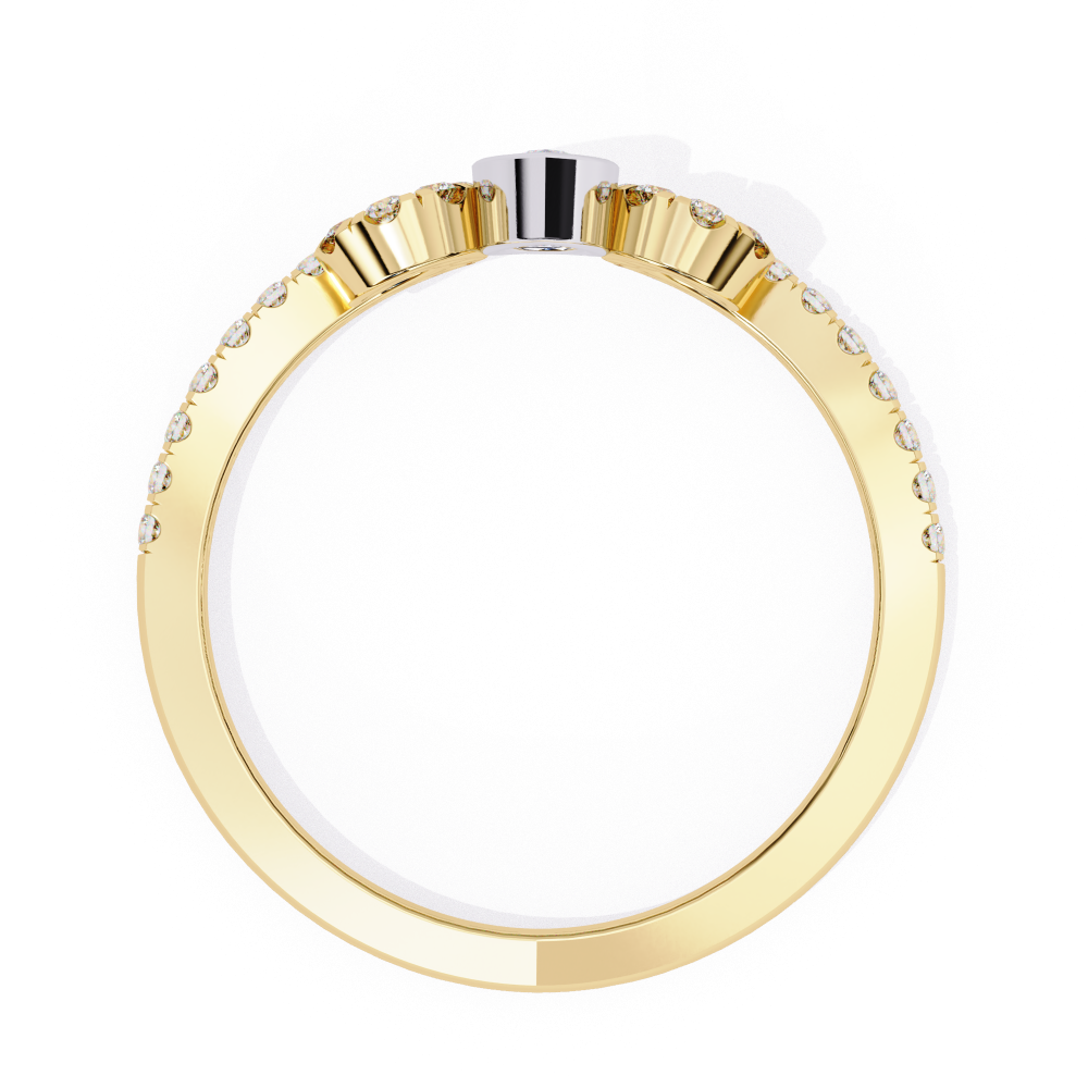 Reverra 14K Gold Pear & Round Lab Grown Diamond Swirl Tiara Half Eternity Band for Women, CTTW-0.3