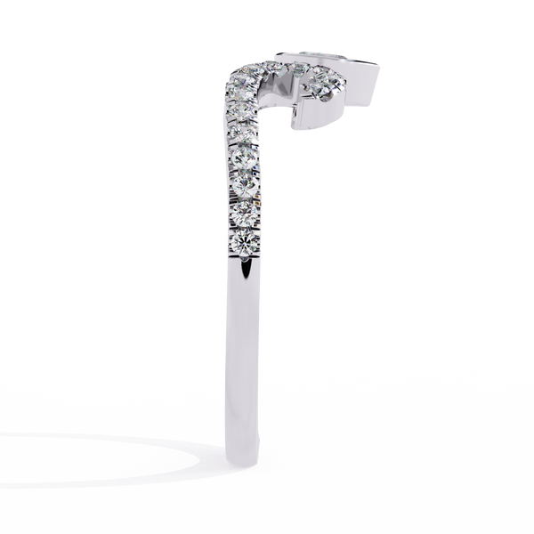 Reverra 14K Gold Pear & Round Lab Grown Diamond Swirl Tiara Half Eternity Band for Women, CTTW-0.3