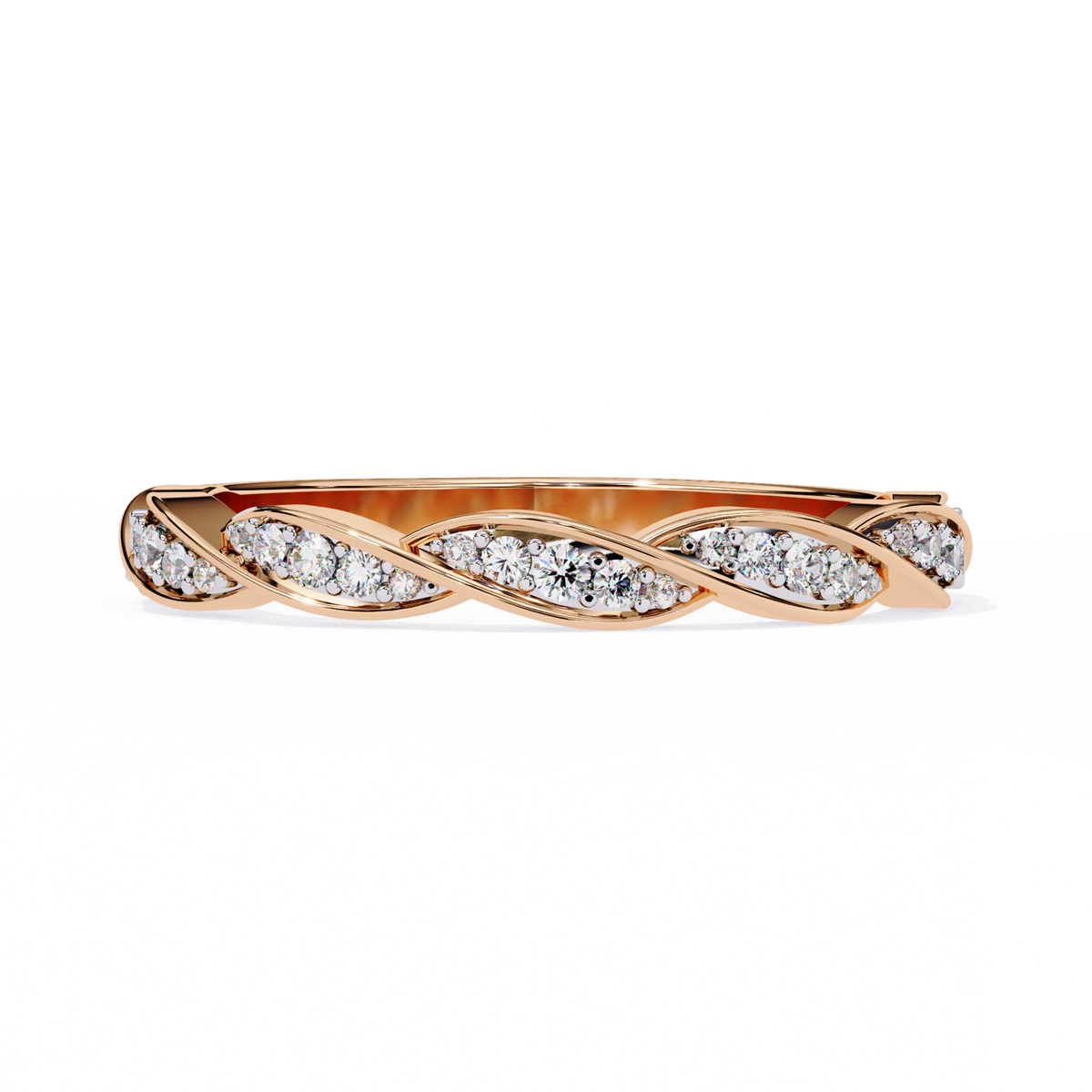 Reverra 14K Twisted Diamond Band, Elegant Infinity Weave Design, CTTW-0.34
