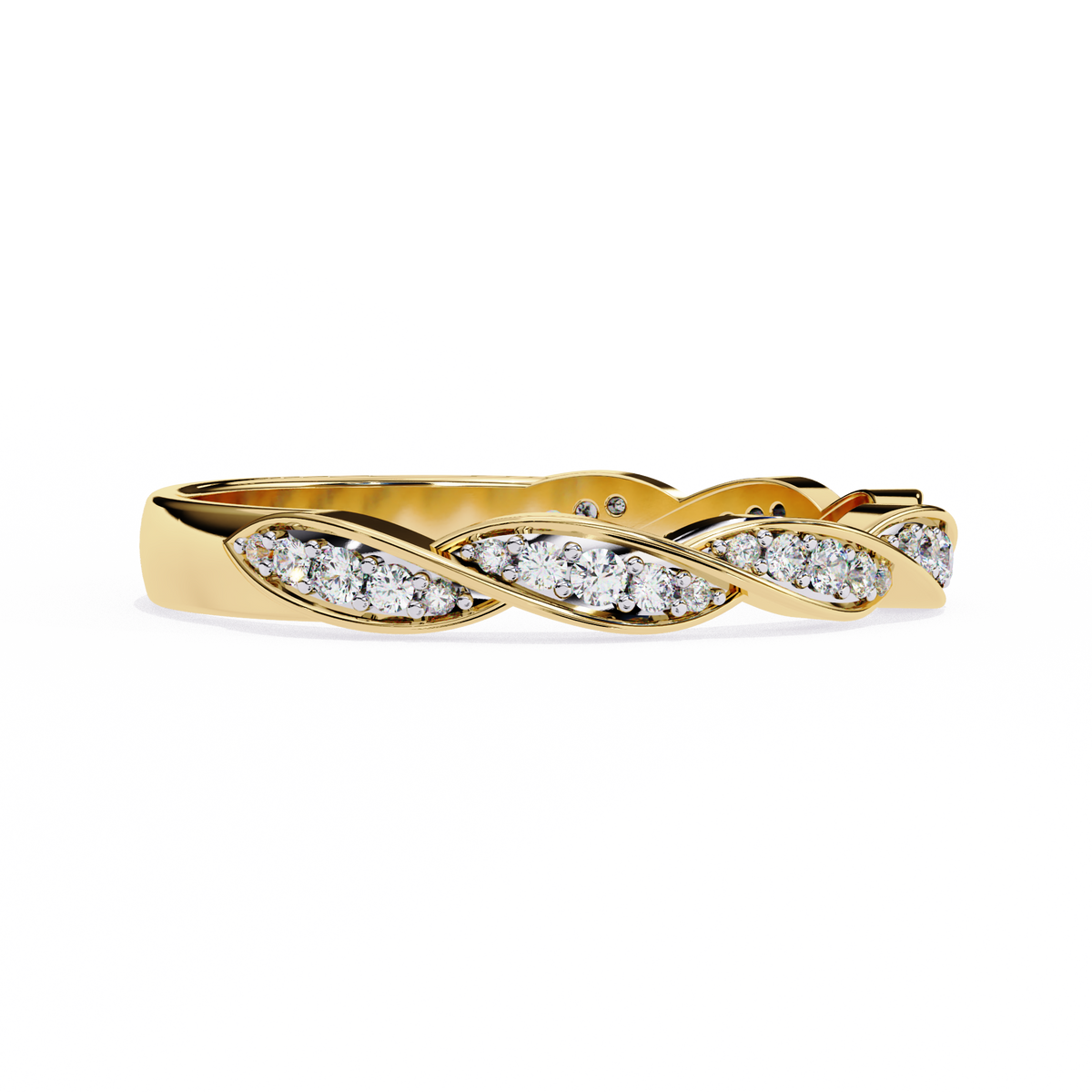 Reverra 14K Twisted Diamond Band, Elegant Infinity Weave Design, CTTW-0.34