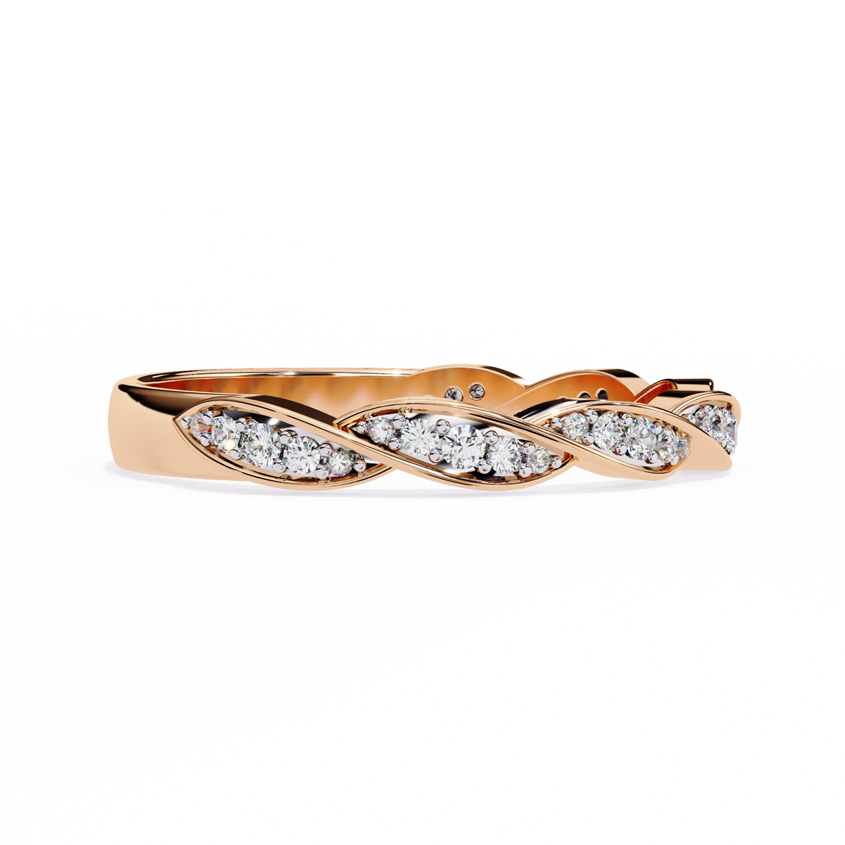 Reverra 14K Twisted Diamond Band, Elegant Infinity Weave Design, CTTW-0.34