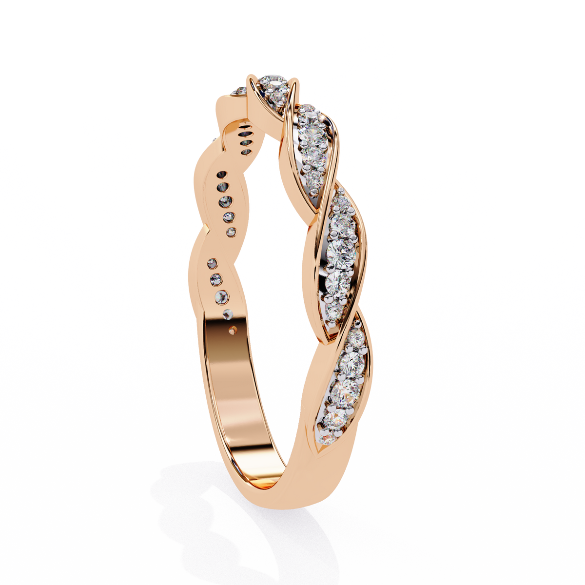 Reverra 14K Twisted Diamond Band, Elegant Infinity Weave Design, CTTW-0.34