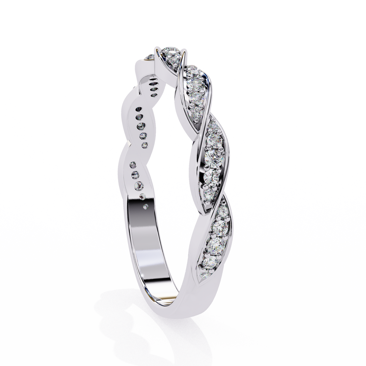 Reverra 14K Twisted Diamond Band, Elegant Infinity Weave Design, CTTW-0.34