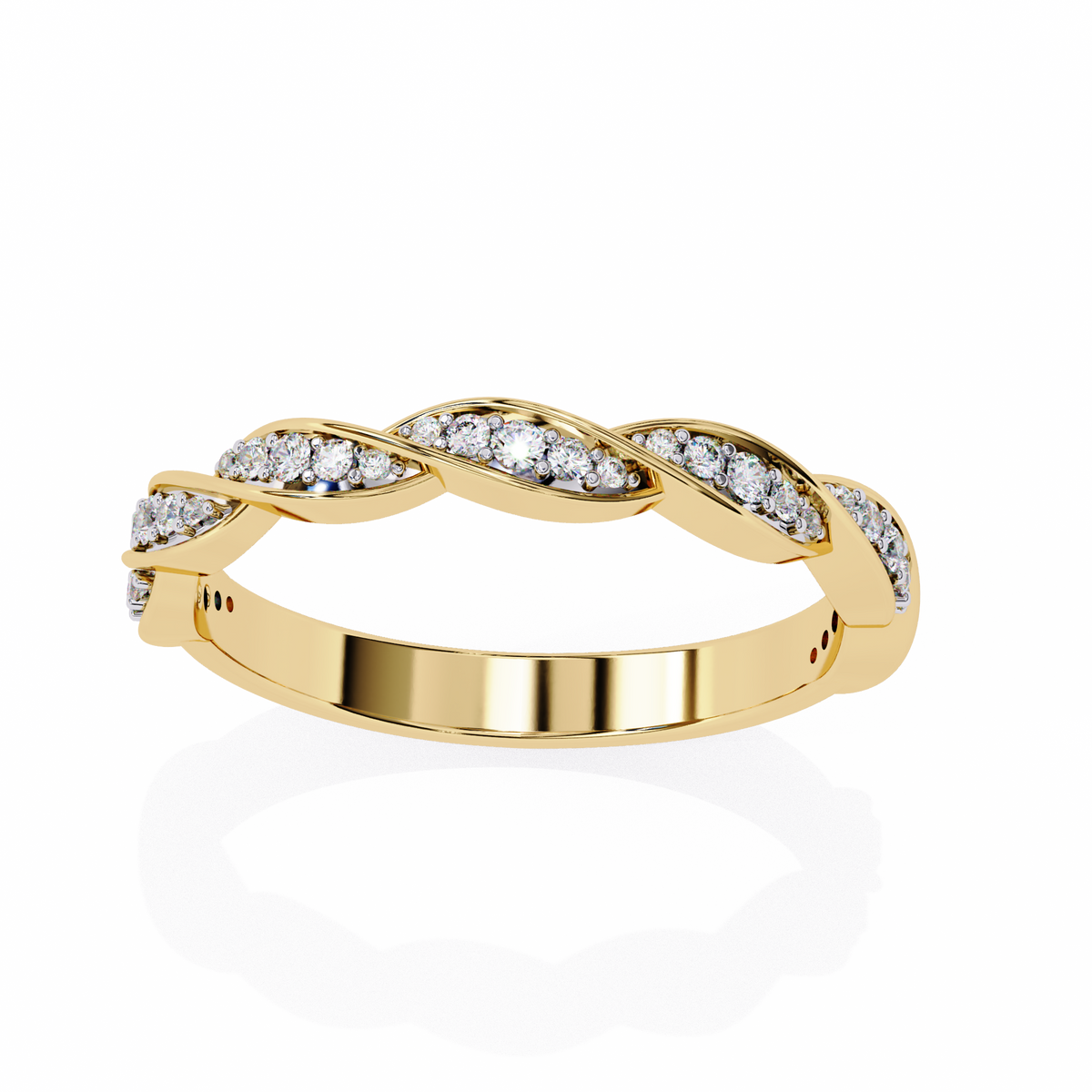 Reverra 14K Twisted Diamond Band, Elegant Infinity Weave Design, CTTW-0.34