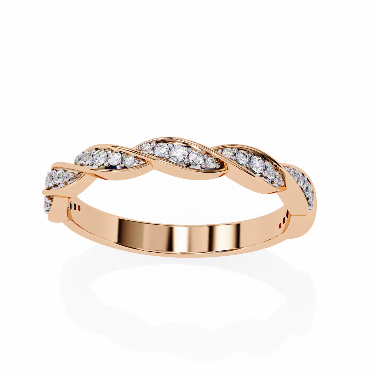 Reverra 14K Twisted Diamond Band, Elegant Infinity Weave Design, CTTW-0.34