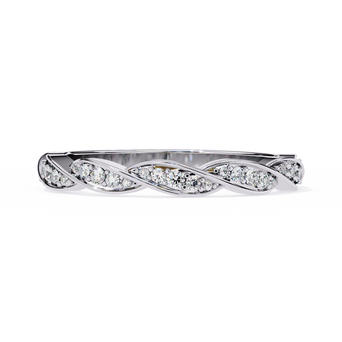 Reverra 14K Twisted Diamond Band, Elegant Infinity Weave Design, CTTW-0.34