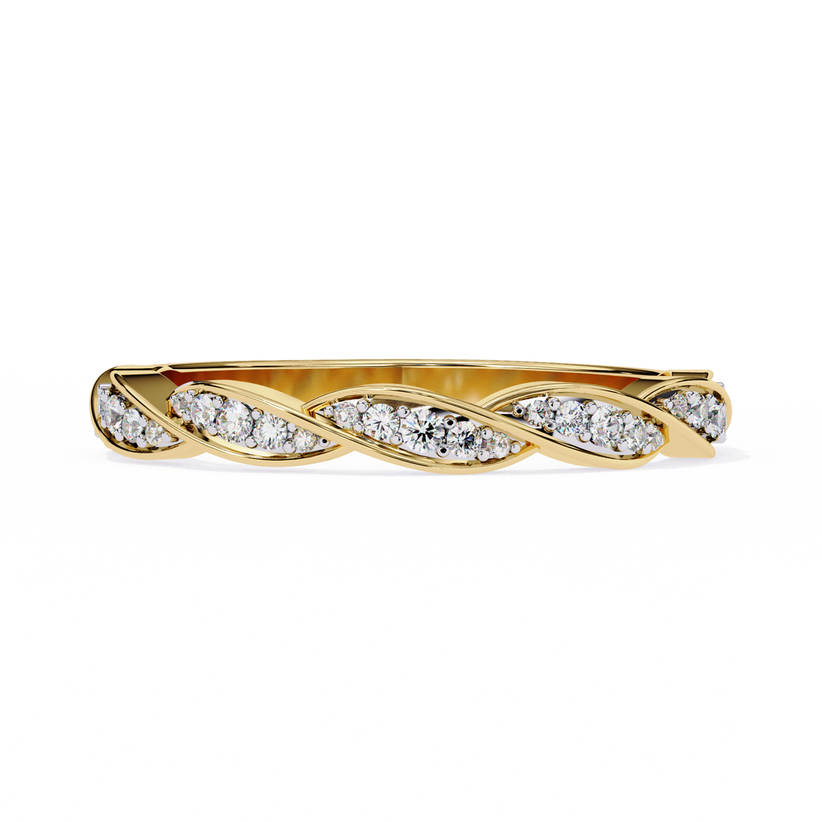 Reverra 14K Twisted Diamond Band, Elegant Infinity Weave Design, CTTW-0.34