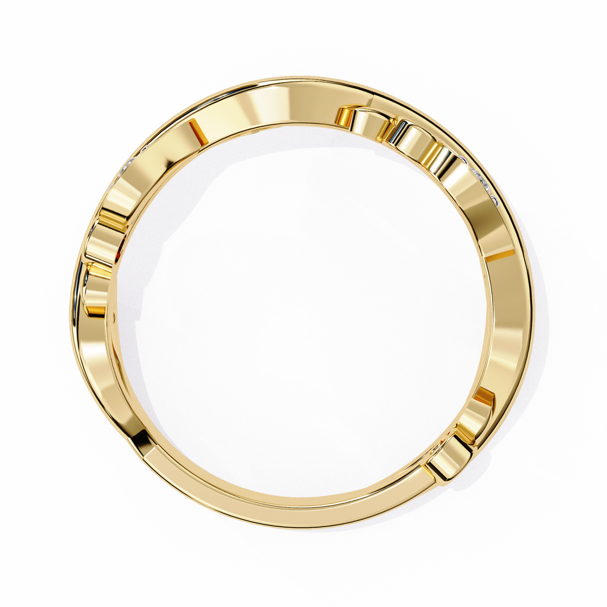 Reverra 14K Vine Motif Diamond Band, Nature-Inspired Elegance, CTTW-0.09