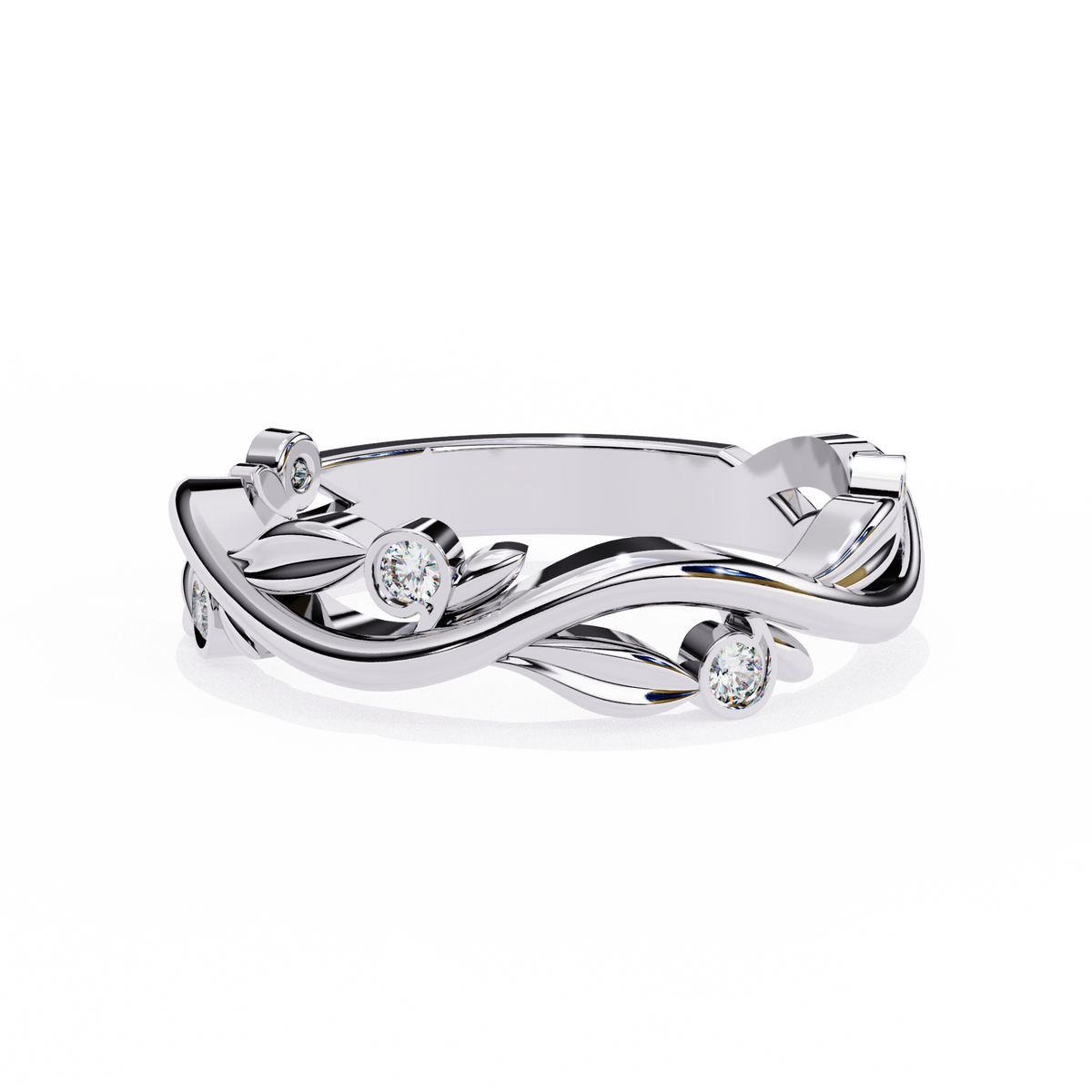 Reverra 14K Leaf & Vine Diamond Band, Nature’s Elegance, CTTW-0.09