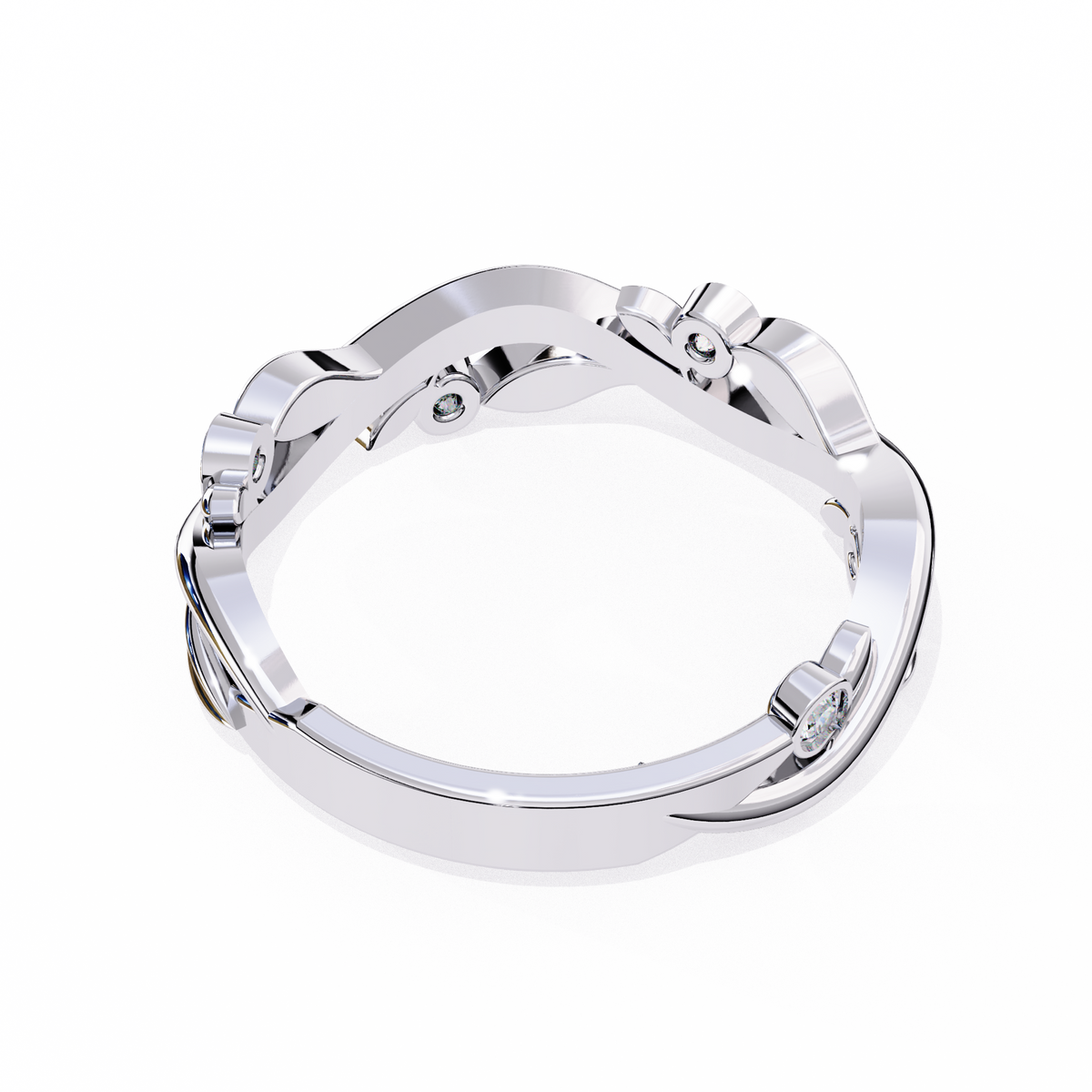 Reverra 14K Leaf & Vine Diamond Band, Nature’s Elegance, CTTW-0.09