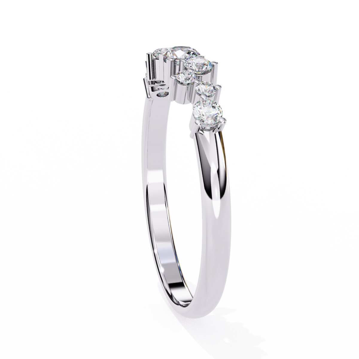 Reverra 14K Cluster Diamond Band, Delicate Modern Sparkle, CTTW-0.27