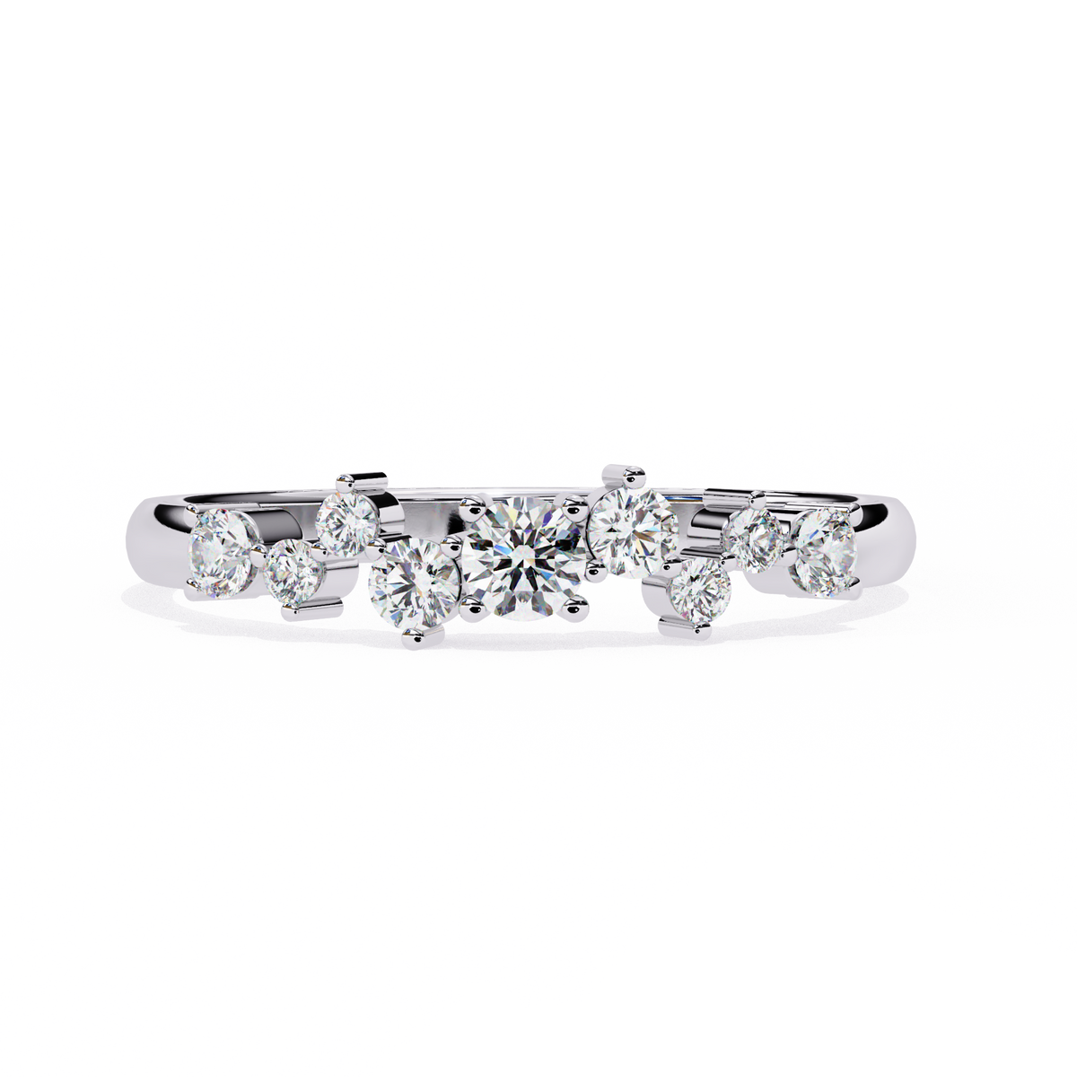 Reverra 14K Cluster Diamond Band, Delicate Modern Sparkle, CTTW-0.27