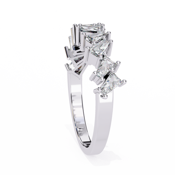 Reverra 14K Gold Baguette Lab Grown Diamond Modern Luxe Design Engagement Ring for Women, CTTW-0.56