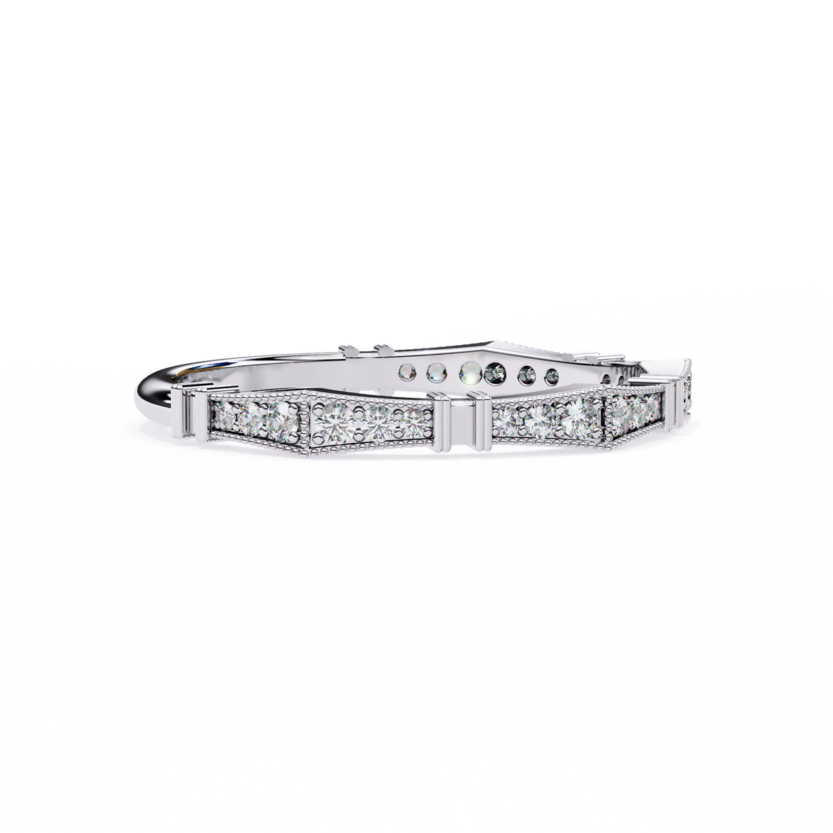 Reverra 14K Art Deco Diamond Band, Vintage-Inspired Brilliance, CTTW-0.16