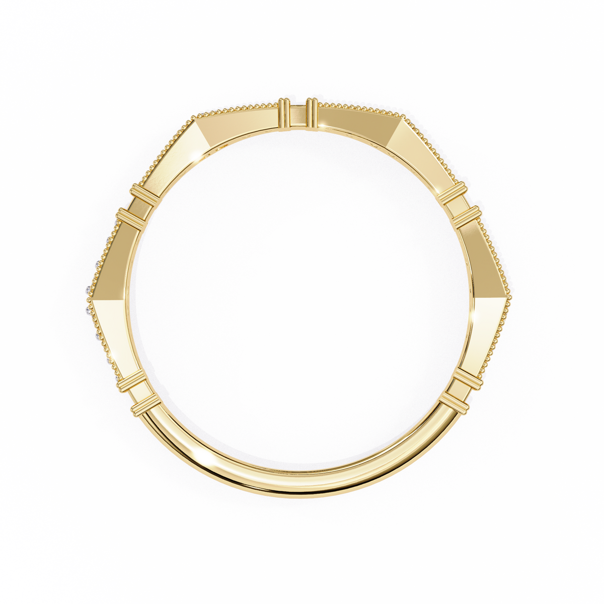 Reverra 14K Art Deco Diamond Band, Vintage-Inspired Brilliance, CTTW-0.16