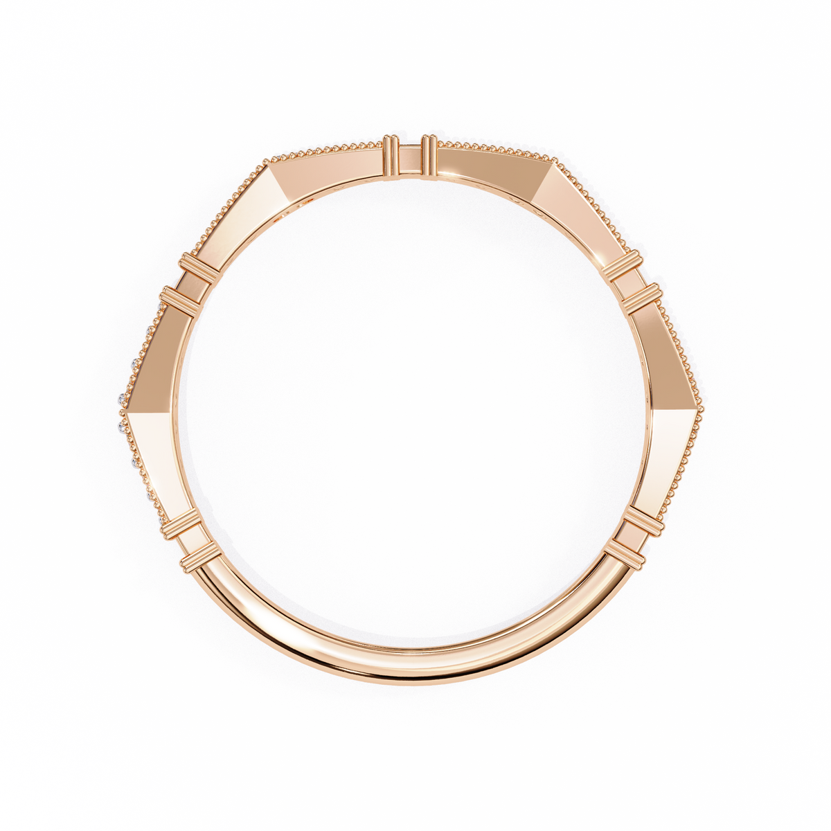 Reverra 14K Art Deco Diamond Band, Vintage-Inspired Brilliance, CTTW-0.16