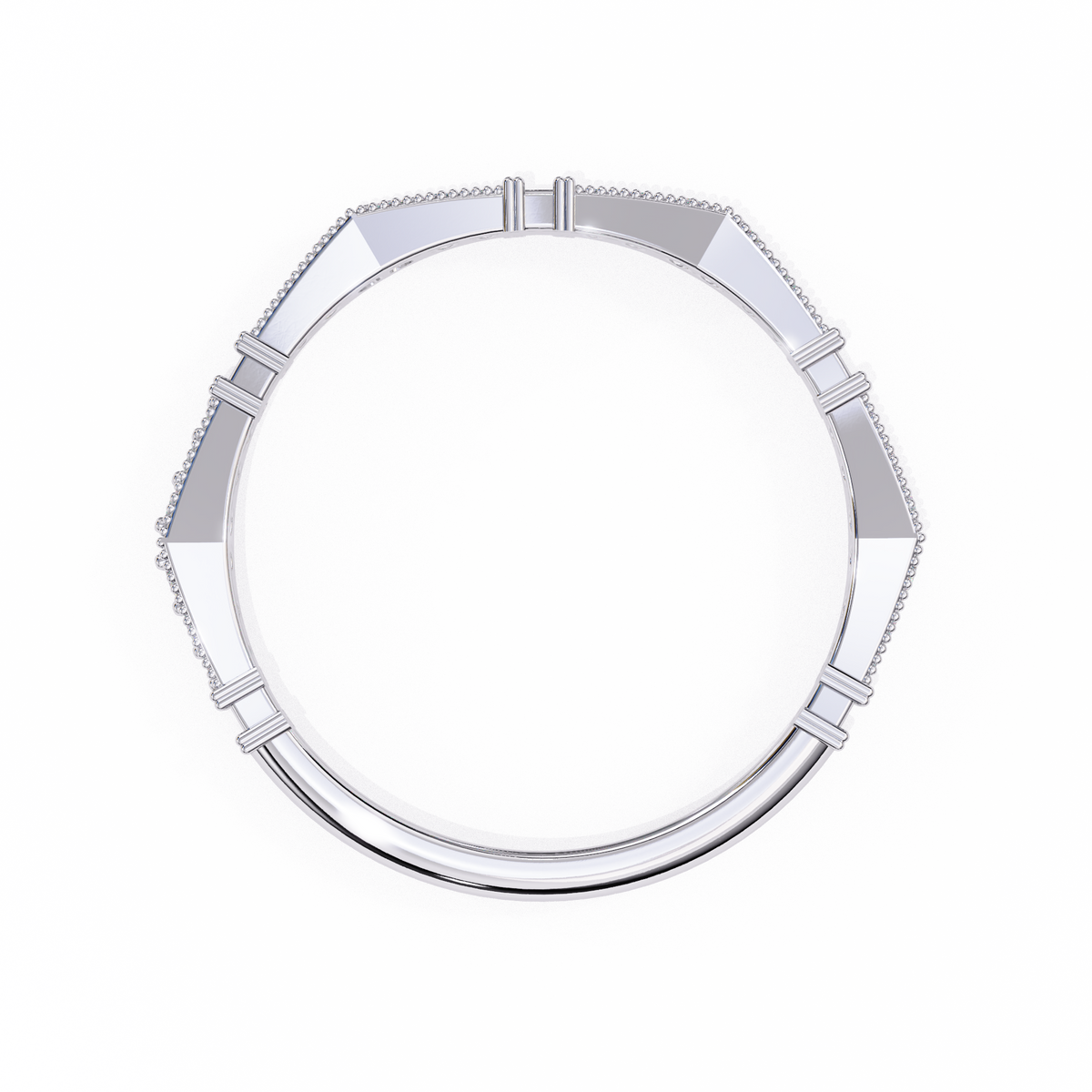 Reverra 14K Art Deco Diamond Band, Vintage-Inspired Brilliance, CTTW-0.16