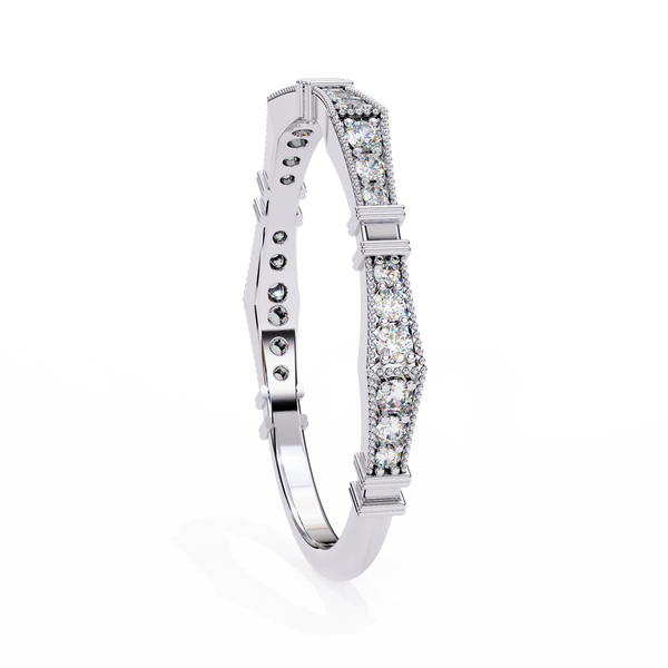 Reverra 14K Gold Art Deco Lab Grown Diamond Vintage-Inspired Brilliance Half Eternity Band for Women, CTTW-0.16
