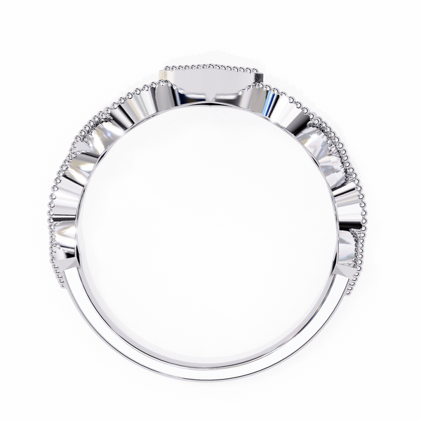 Reverra 14K Gold Round Lab Grown Diamond Vintage Crown Half Eternity Band for Women, CTTW-0.33