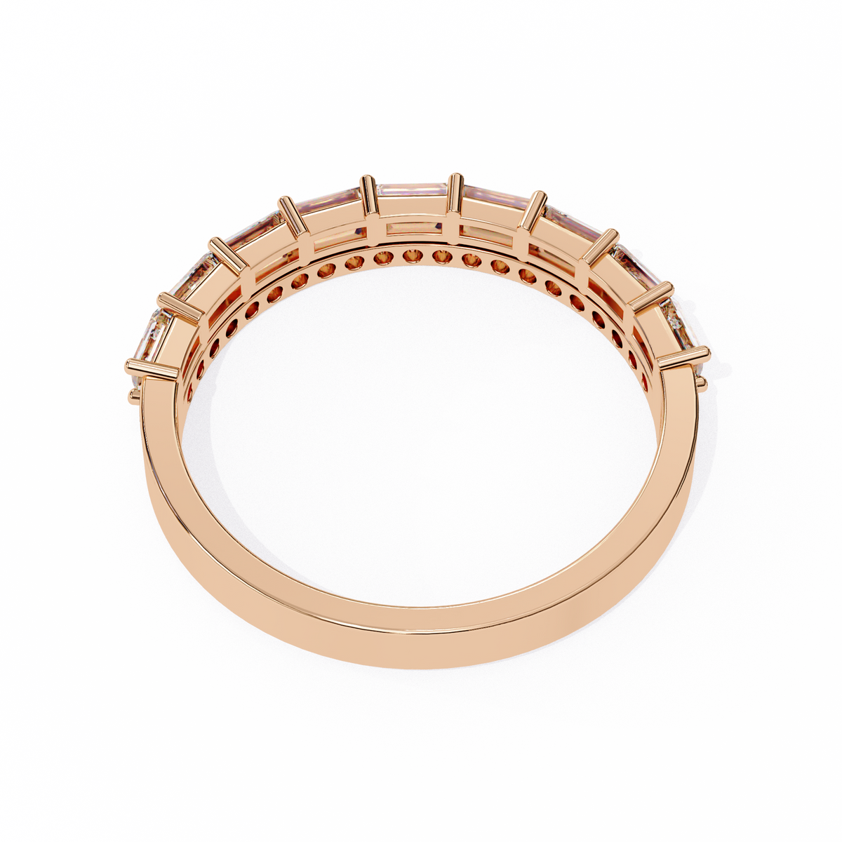 Reverra 14K Baguette & Round Diamond Band, Double Row Radiance, CTTW-0.68