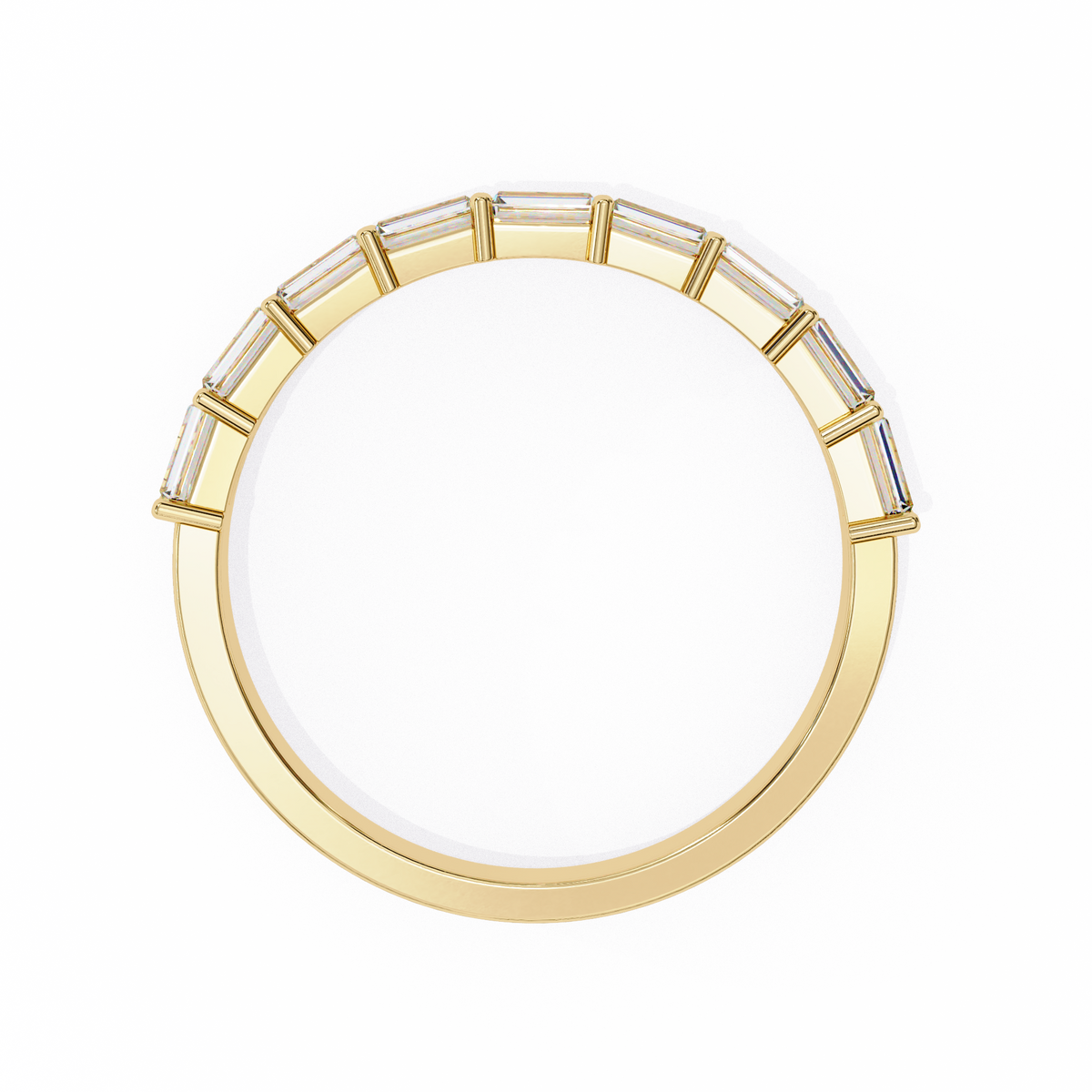 Reverra 14K Baguette & Round Diamond Band, Double Row Radiance, CTTW-0.68