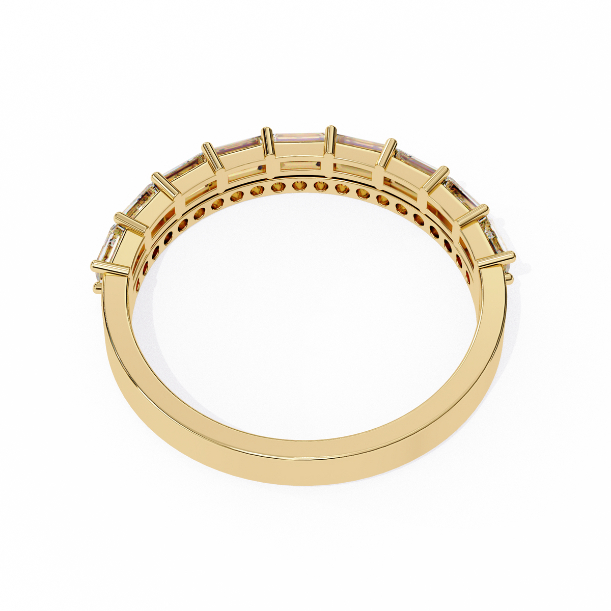 Reverra 14K Baguette & Round Diamond Band, Double Row Radiance, CTTW-0.68