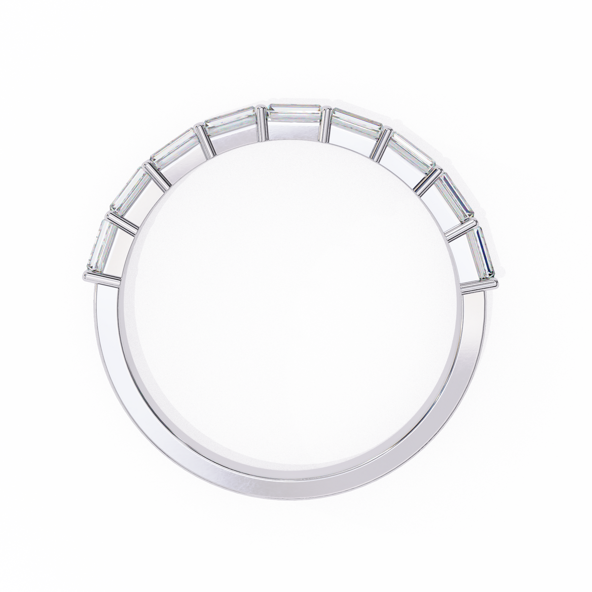 Reverra 14K Baguette & Round Diamond Band, Double Row Radiance, CTTW-0.68