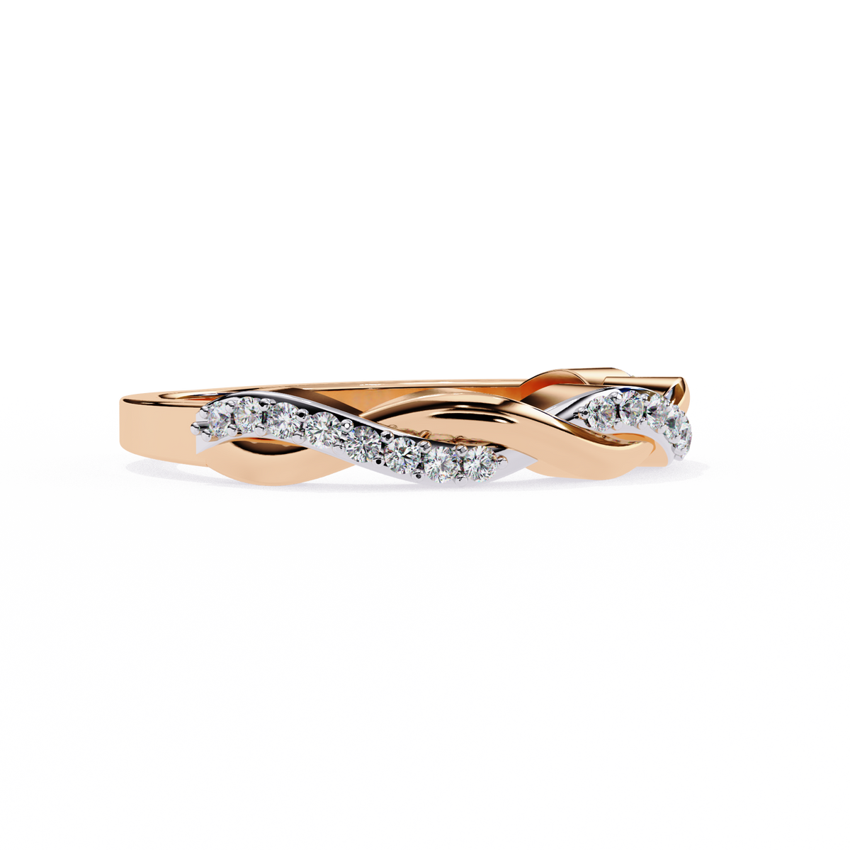 Reverra 14K Twisted Diamond Band, Infinity Weave Elegance, CTTW-0.16