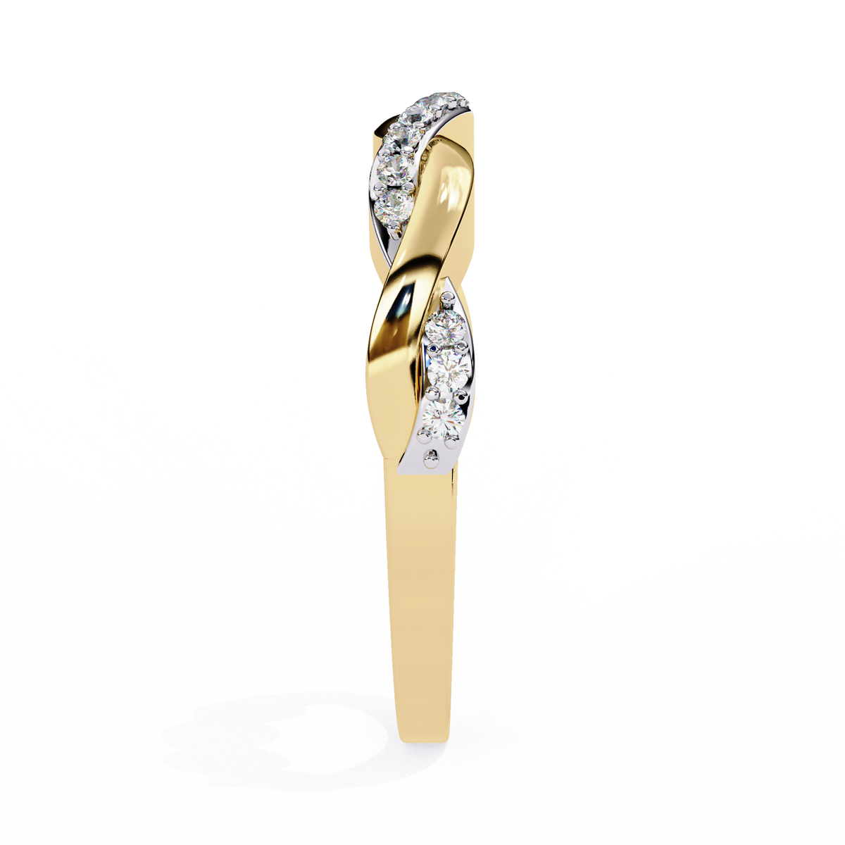 Reverra 14K Twisted Diamond Band, Infinity Weave Elegance, CTTW-0.16