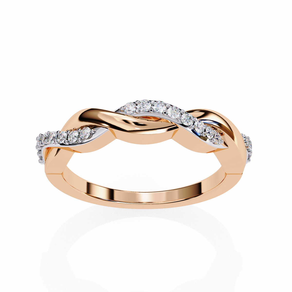 Reverra 14K Twisted Diamond Band, Infinity Weave Elegance, CTTW-0.16