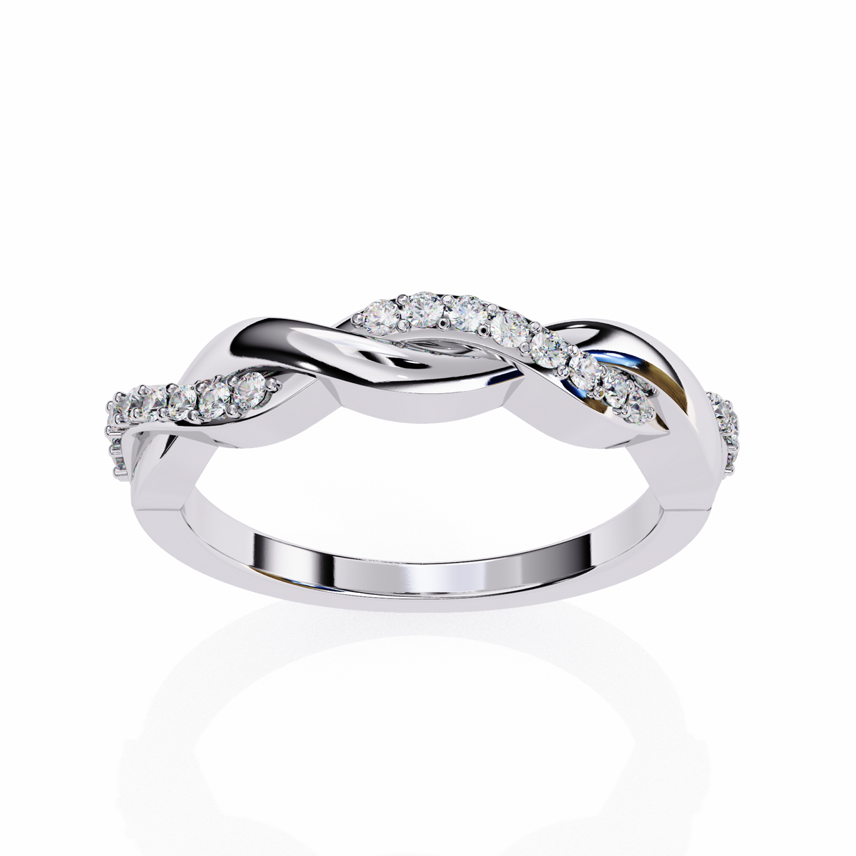 Reverra 14K Twisted Diamond Band, Infinity Weave Elegance, CTTW-0.16