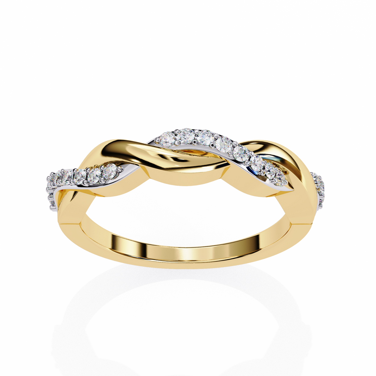 Reverra 14K Twisted Diamond Band, Infinity Weave Elegance, CTTW-0.16