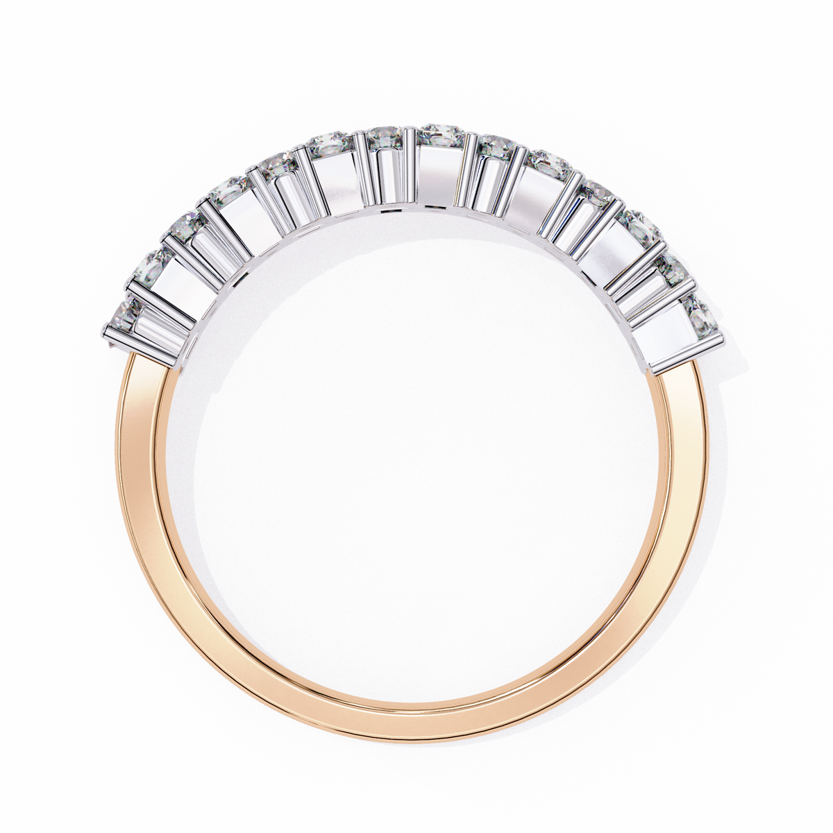 Reverra 14K Double Row Diamond Band, Radiant Brilliance, CTTW-1.14
