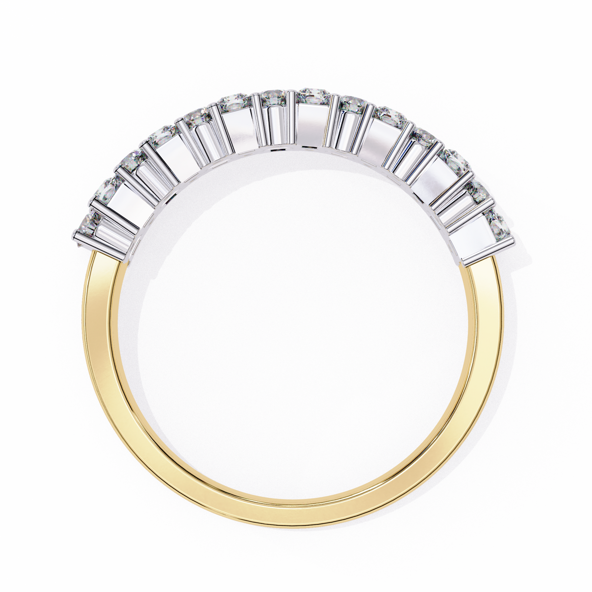 Reverra 14K Double Row Diamond Band, Radiant Brilliance, CTTW-1.14