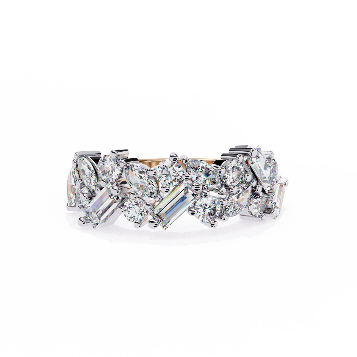 Reverra 14K Mixed Shape Diamond Band, Oval & Baguette Harmony, CTTW-1.64