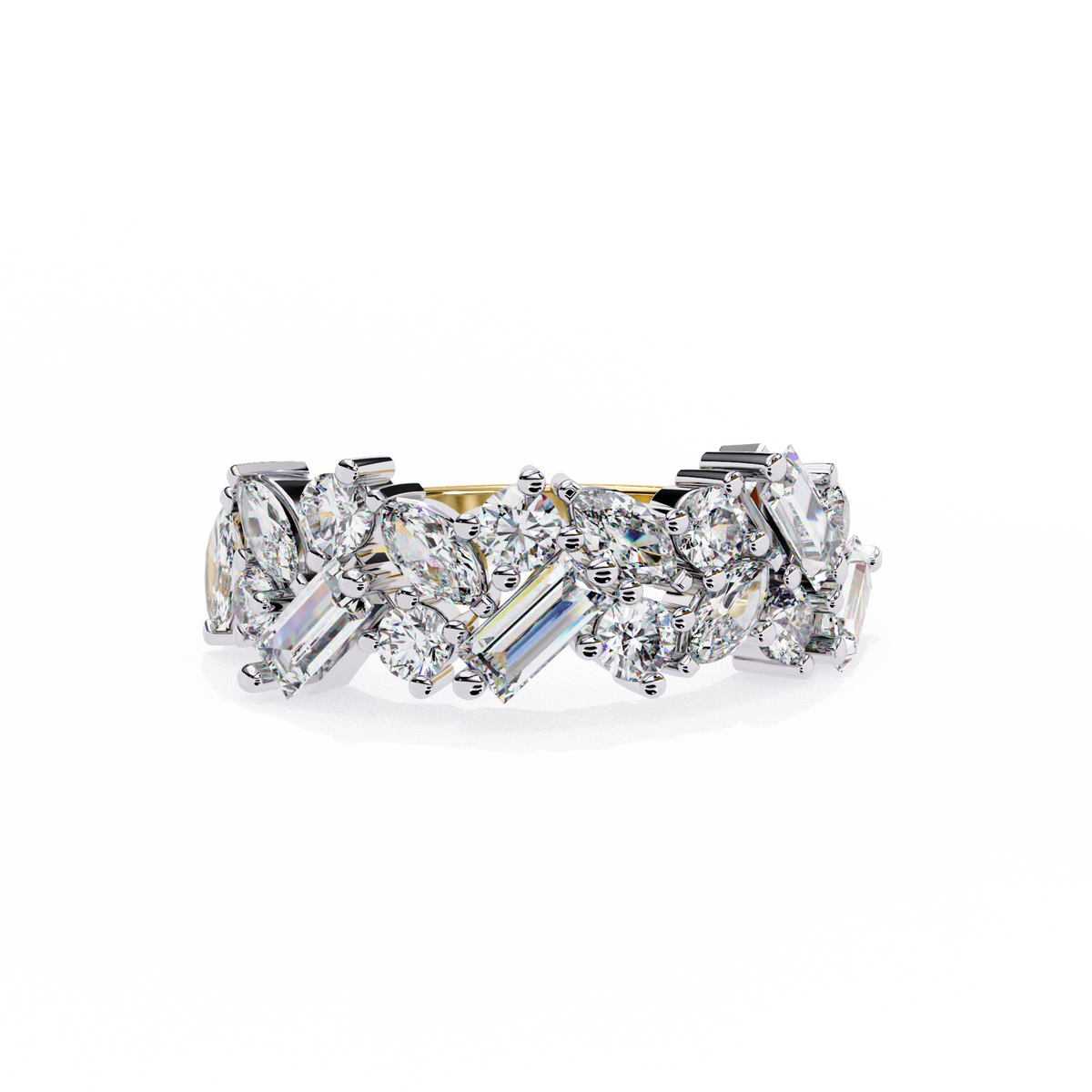 Reverra 14K Mixed Shape Diamond Band, Oval & Baguette Harmony, CTTW-1.64