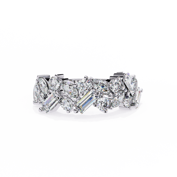 Reverra 14K Gold Mixed Shape Lab Grown Diamond Harmony Half Eternity Band for Women, CTTW-1.64